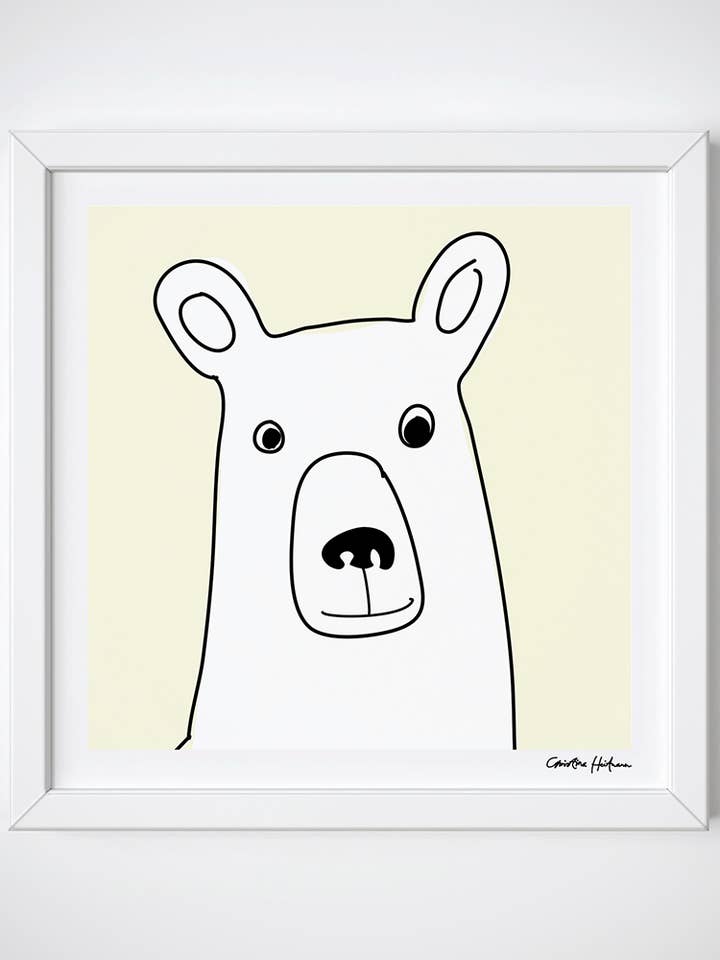 Bear in a Yellow Square Print for wholesale by Christina Heitmann Design