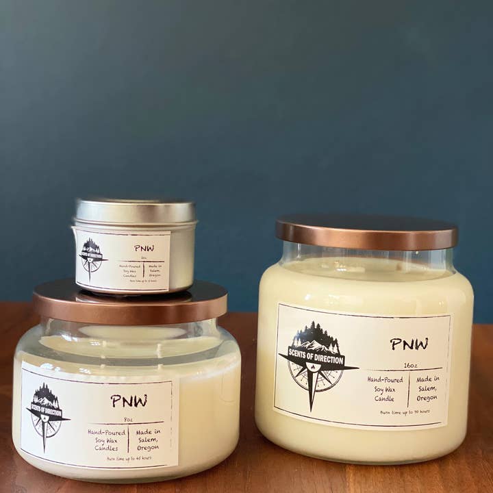PNW - Soy Candle for wholesale by Scents of Direction Candle Co