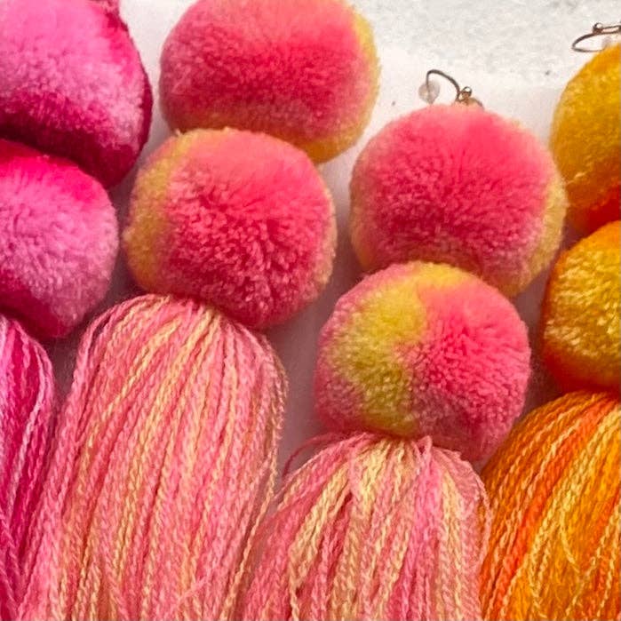 SWIETstuff - Wholesale Tassel Earrings - Tie-Dye Pompom Earrings10