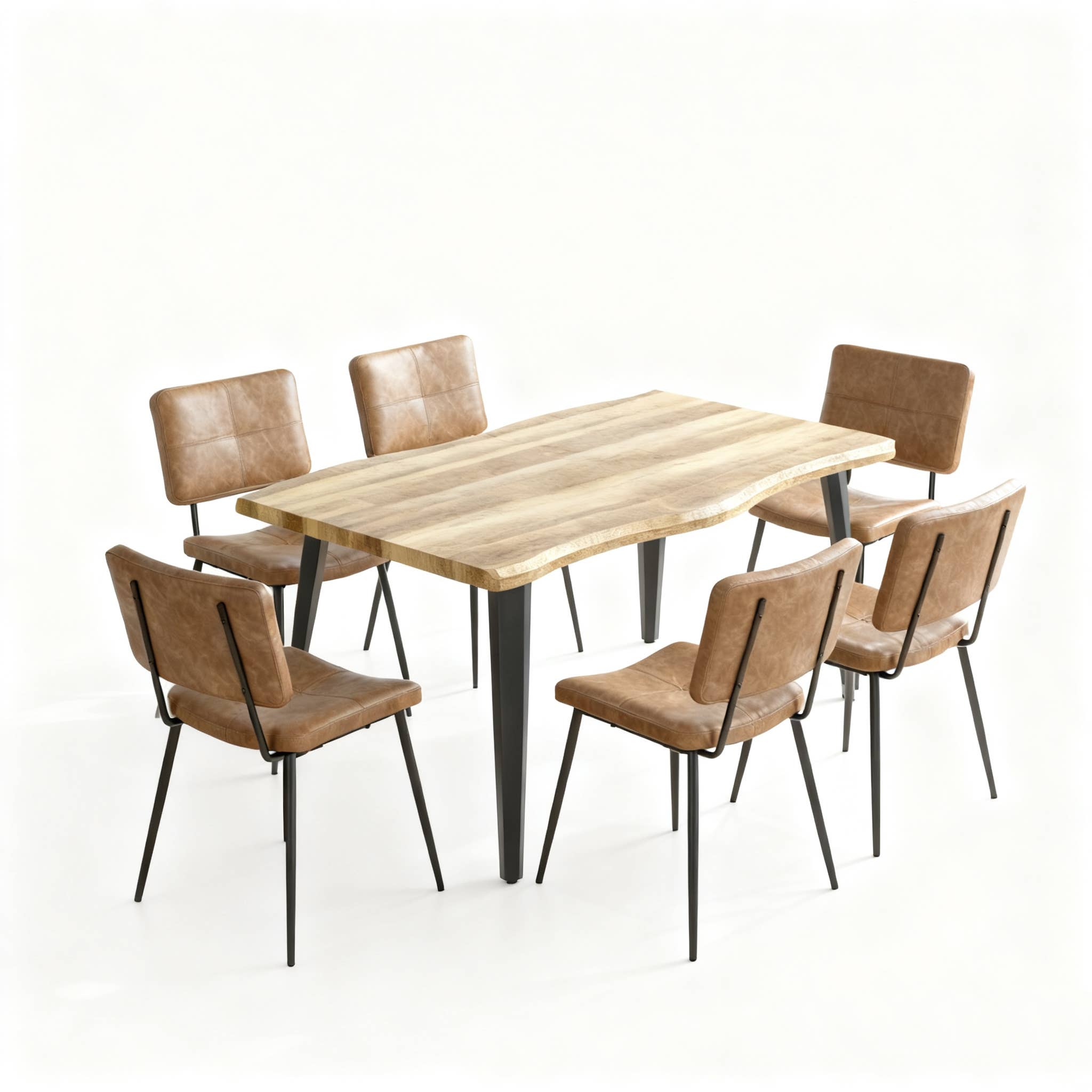 39F Inc. - Wholesale Chair - 5PCS/7PCS Dining Table Set Wood Top and PU Leather Chairs3