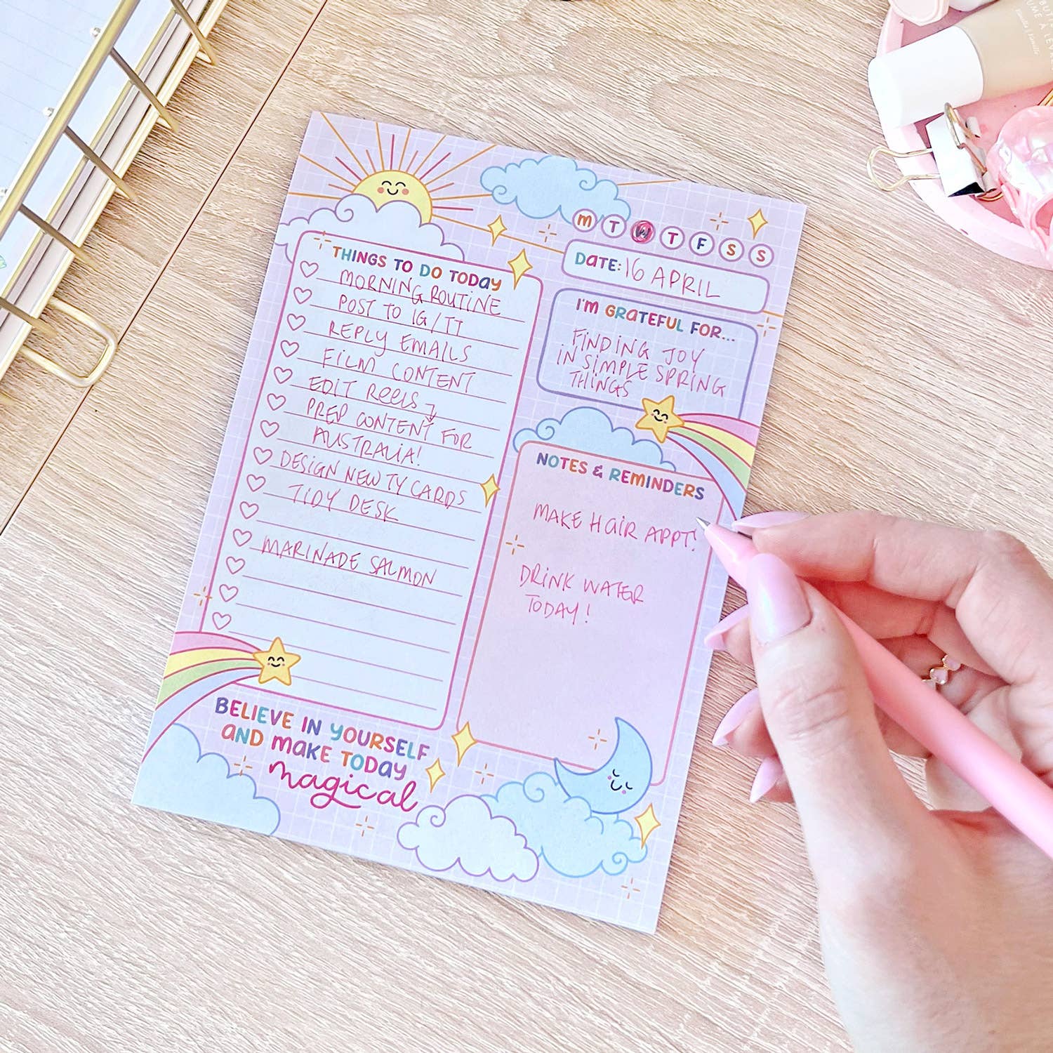 The Rosy Redhead - Wholesale Notepad - Cute Daily Planner List Make Today Magical 5" x 7" Notepad5