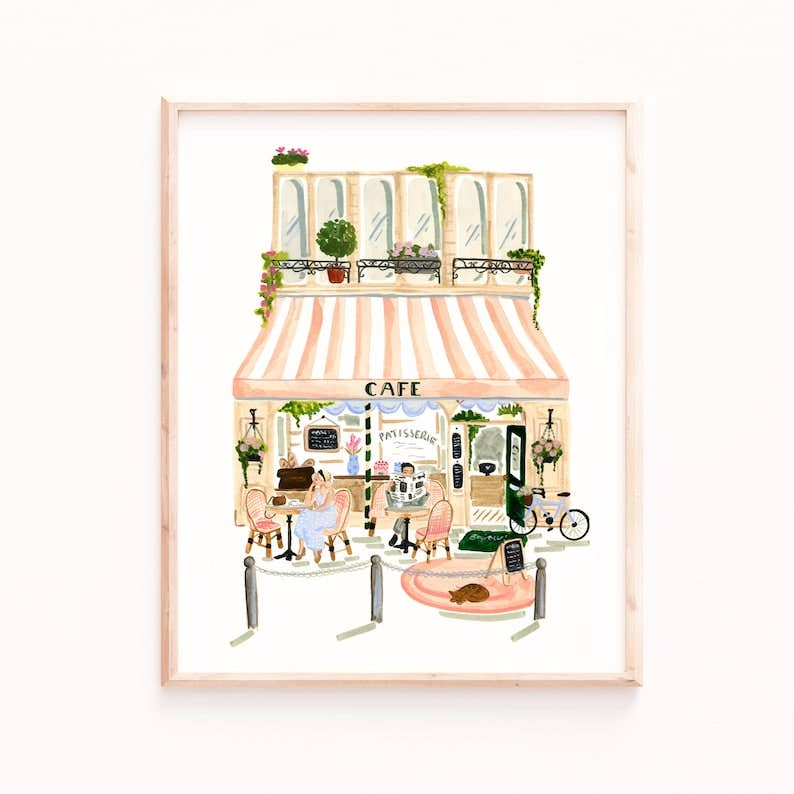 Sabina Fenn - Wholesale Art Print - Paris Art Print, Parisian Scene Illustration, People