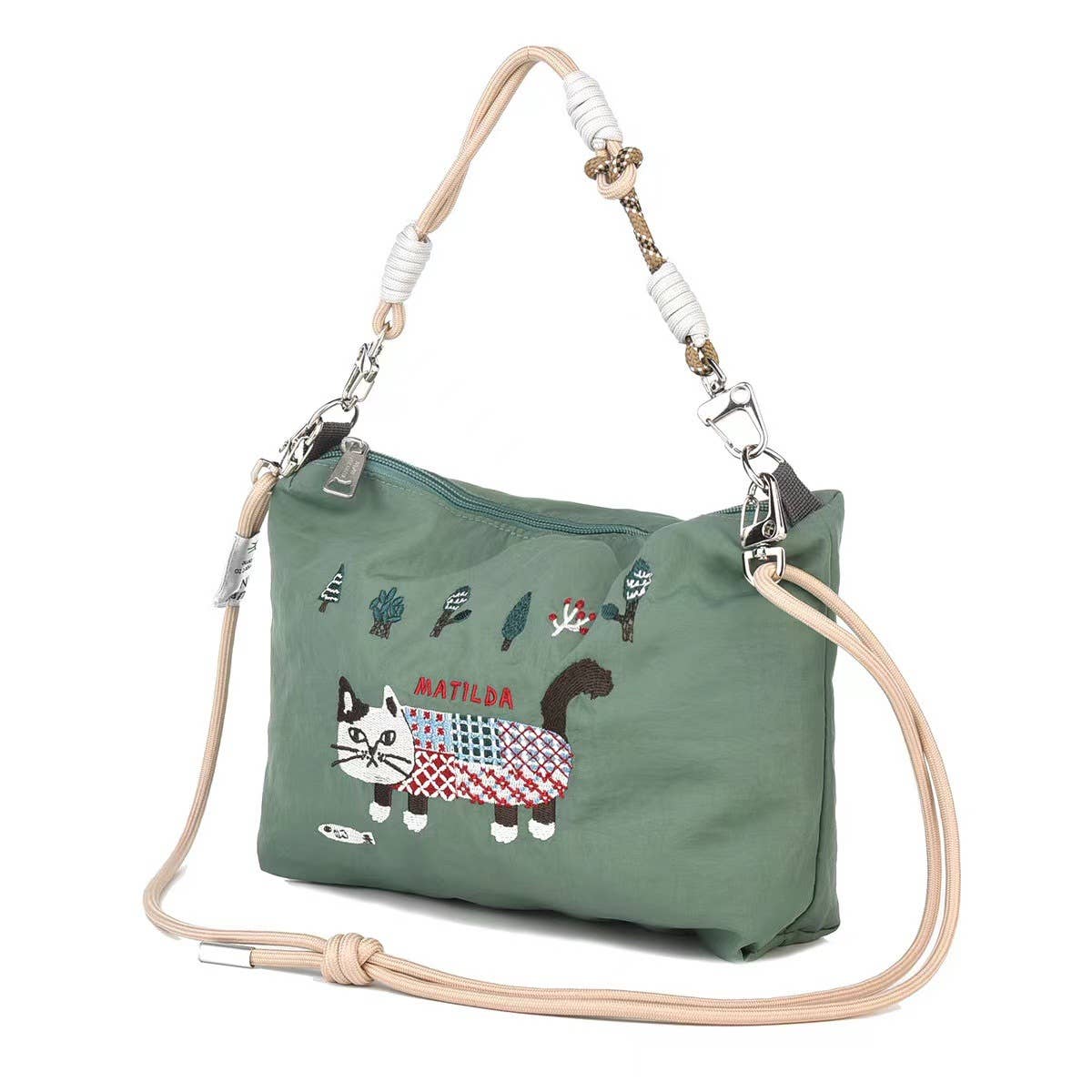 U PLUS INC - Wholesale Crossbody Bag - Unisex - Kusuguru Japan Embroidered Cat Multi-Use Crossbody Bag16