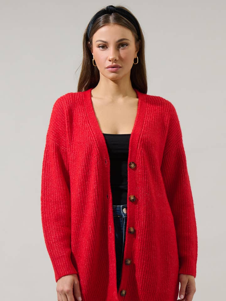 Tahlia Ribbed Oversized Cardigan for wholesale by Sugarlips