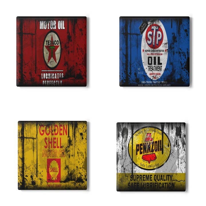 Miss Crabtree - Wholesale Coasters - Sinclair Oil Can Ceramic Coaster | Non-Slip Cork | Man Cave5