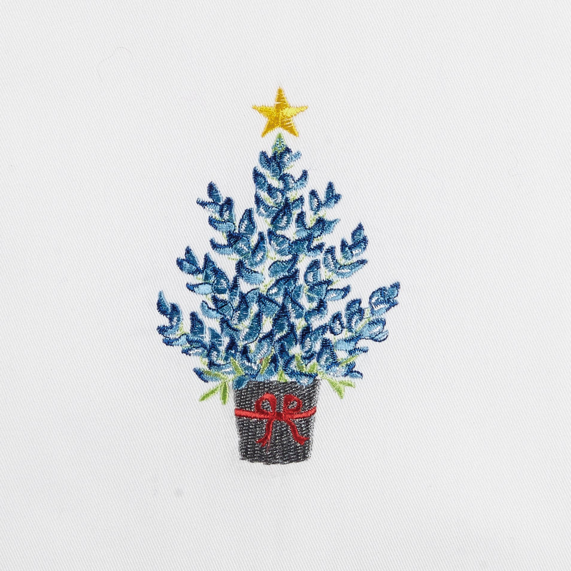 Peking Handicraft - Venta al por mayor Paños de cocina - Toalla de cocina bordada con diseño de árbol de Navidad, color azul1