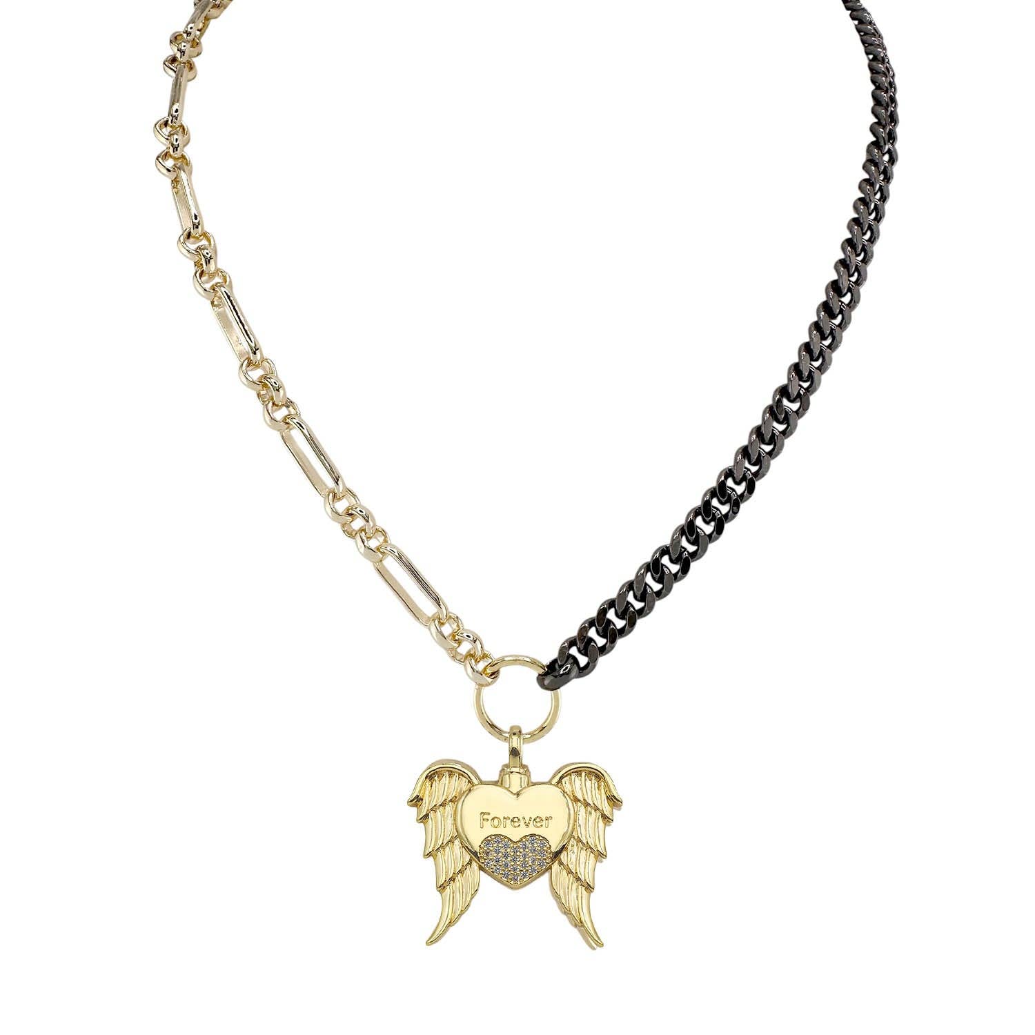 Love, Lisa – wholesale Pendant/charm necklace – Forever in My Heart Angel Wing Necklace0