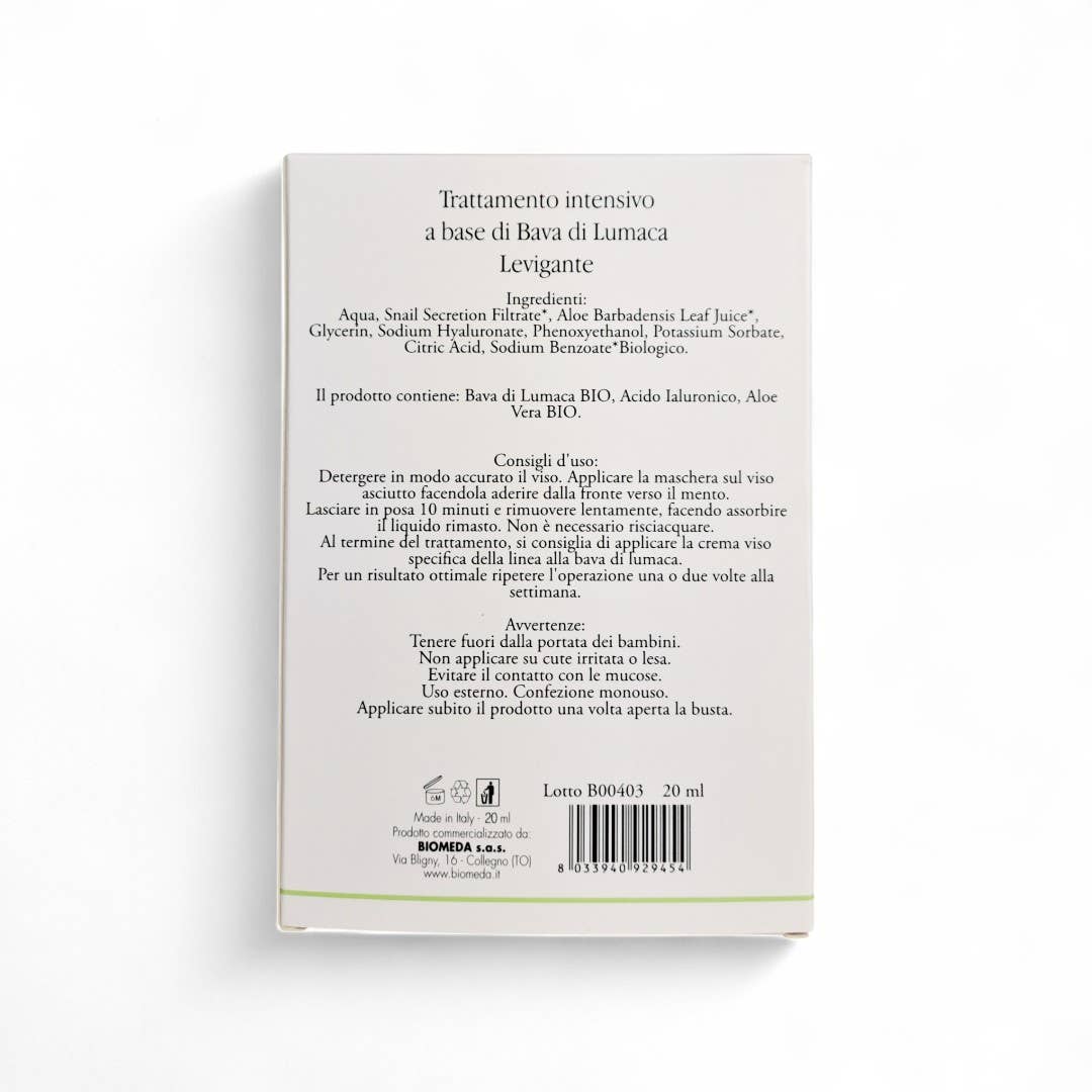 pirotta srl - Wholesale Skincare Face Mask - B26 | Single-Use Organic Snail Slime Fabric Mask1