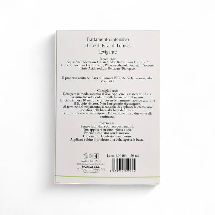 pirotta srl - Wholesale Skincare Face Mask - B26 | Single-Use Organic Snail Slime Fabric Mask1