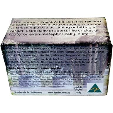 La Volve - Wholesale Bar Soap - AUSSIE SLANG D - COULDN'T HIT SHIT IF HE FELL INTO A SEPTIC3