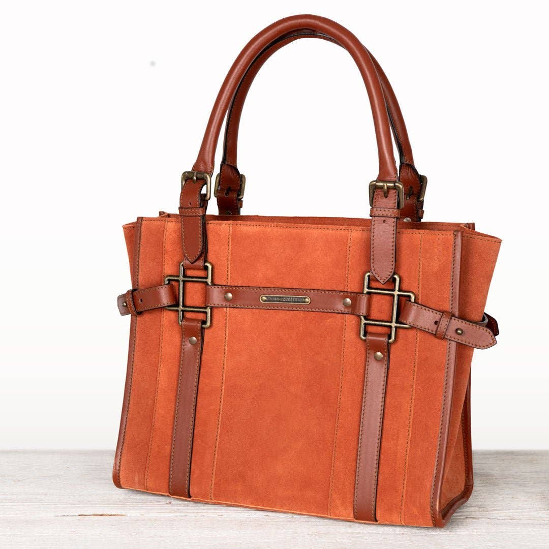 URBAN-EQUESTRIAN - Wholesale Tote Bag - Women's - Paddock -  Halter Tote Luxury Leather Handbag in Cognac on Cognac4