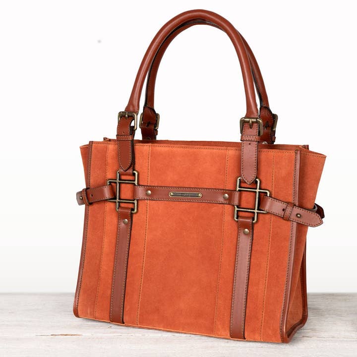 URBAN-EQUESTRIAN - Wholesale Tote Bag - Women's - Paddock - Halter Tote Luxury Leather Handbag in Cognac on Cognac4