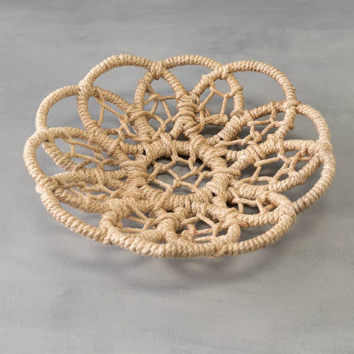 India Handicrafts Inc - Wholesale Basket - Light Jute Flower Basket