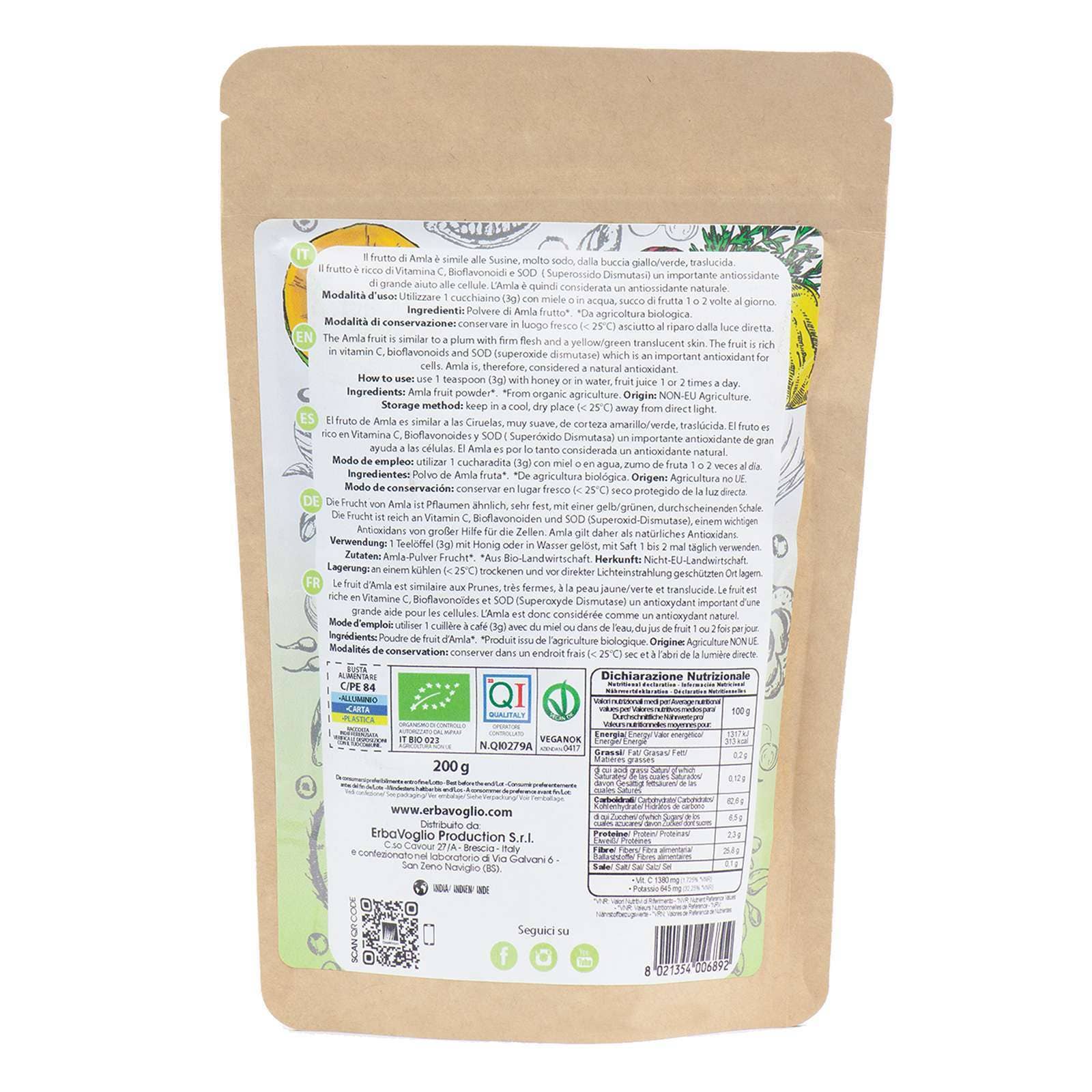 Erbavoglio - Vente Poudres protéinées/superaliments - Poudre d'amla biologique1