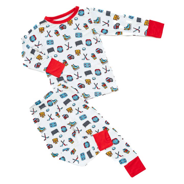 Tailgate Tikes - Wholesale Sleepwear Set - Kids - Hockey Two-Piece Pajama Set1