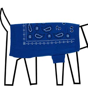 Royal Blue Bandana Print Dog Sweater for wholesale by Ware of the Dog
