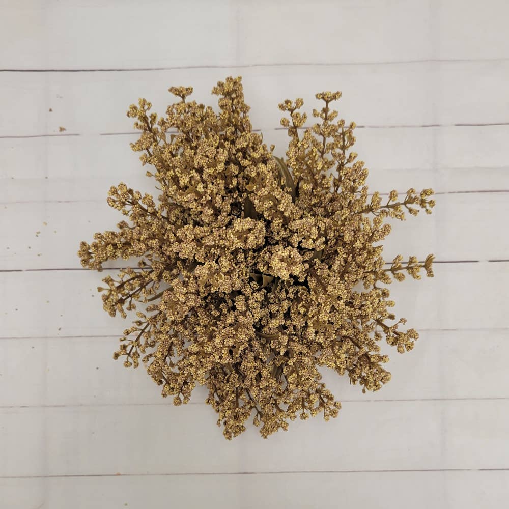 A.T. Imports - Wholesale Artificial Flowers - Flax Colored Half Sphere of Astilbe 1