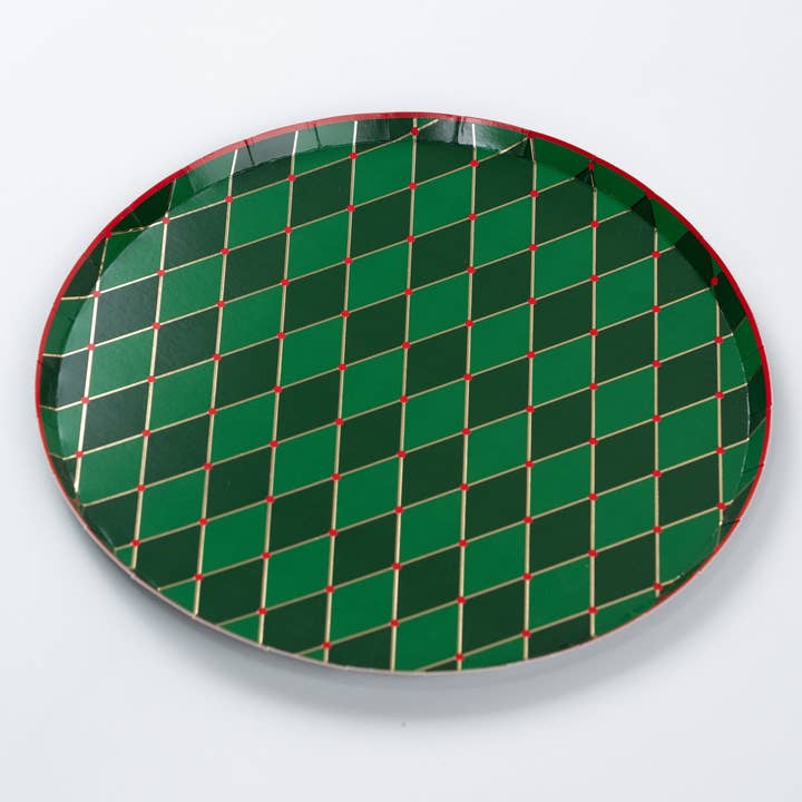 Gatherings by Curated Paperie - Wholesale Dinner plate - HOL25-DNP5- Green Diamond Dinner Plate4
