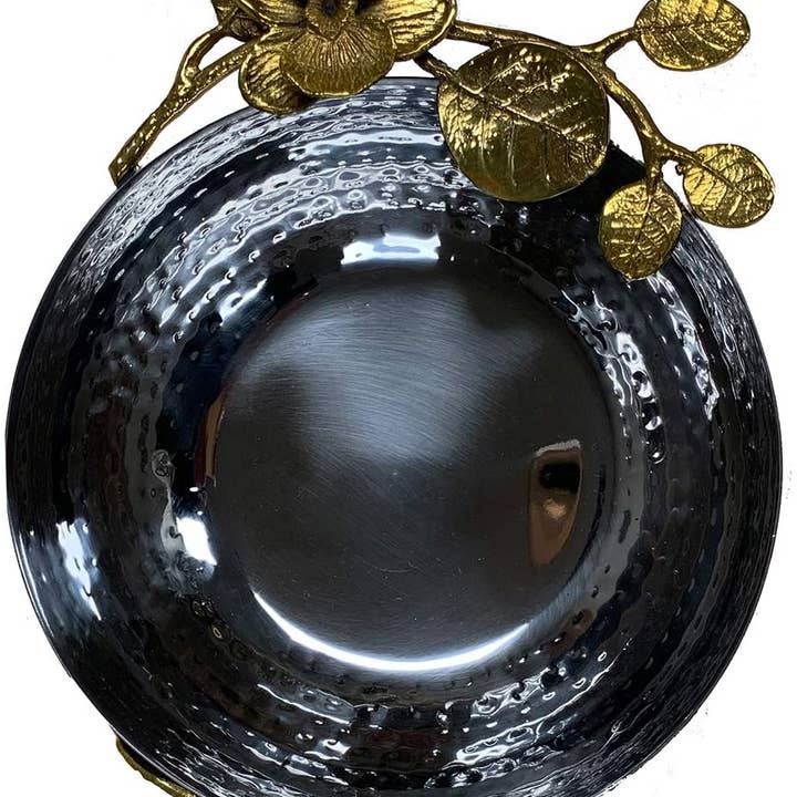 Gold Small Serving Bowl Textured Base for wholesale on Faire5