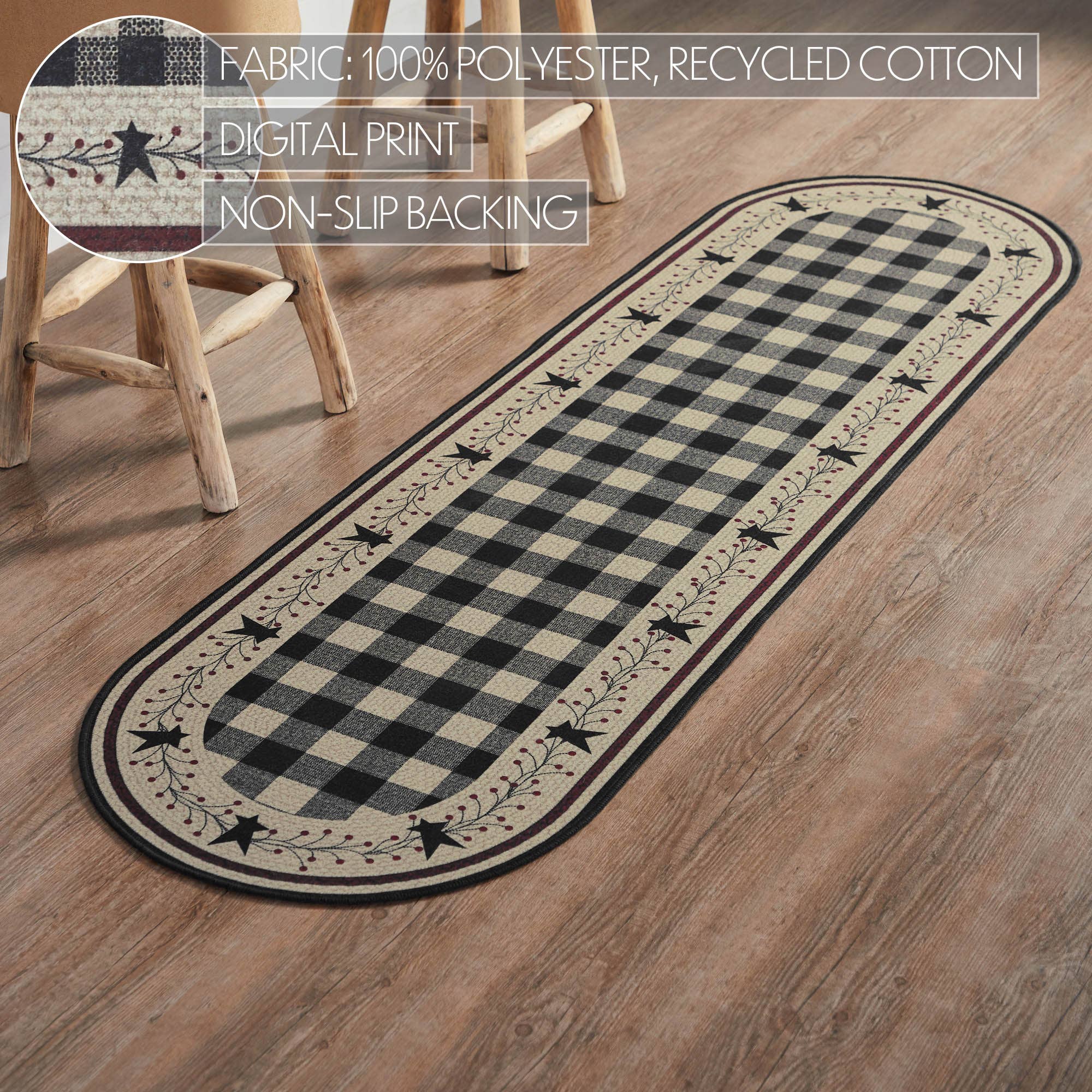 VHC Brands - Vente Paillasson - Tapis et tapis de course Pip Vinestar en polyester ovale 22 x 783