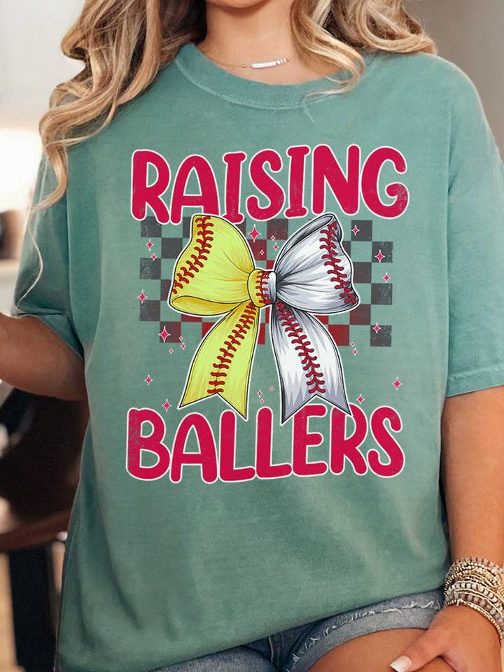 T-shirt en coton filé à l'anneau pour adultes Raising Ballers Comfort Colors pour la vente par Wholesale Accessory Market