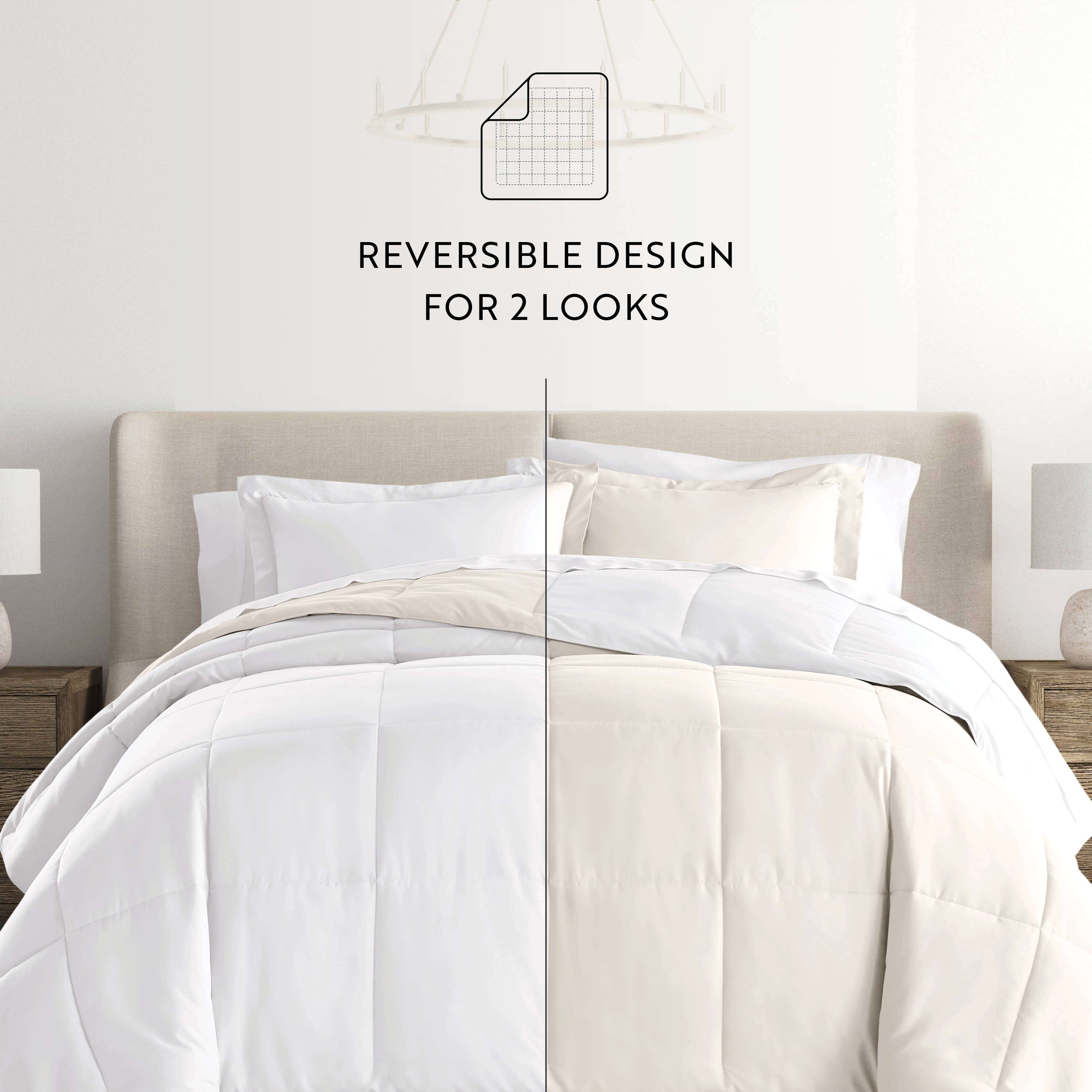 ienjoy Home - Vente Parure de lit - Ensemble de couette réversible Home Collection Down Alternative4