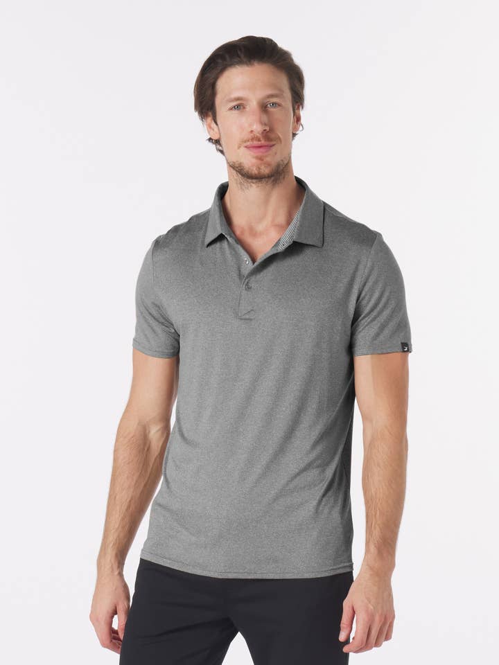 Polo Pin Seeker: Black Heather per la vendita all'ingrosso da parte di Glyder