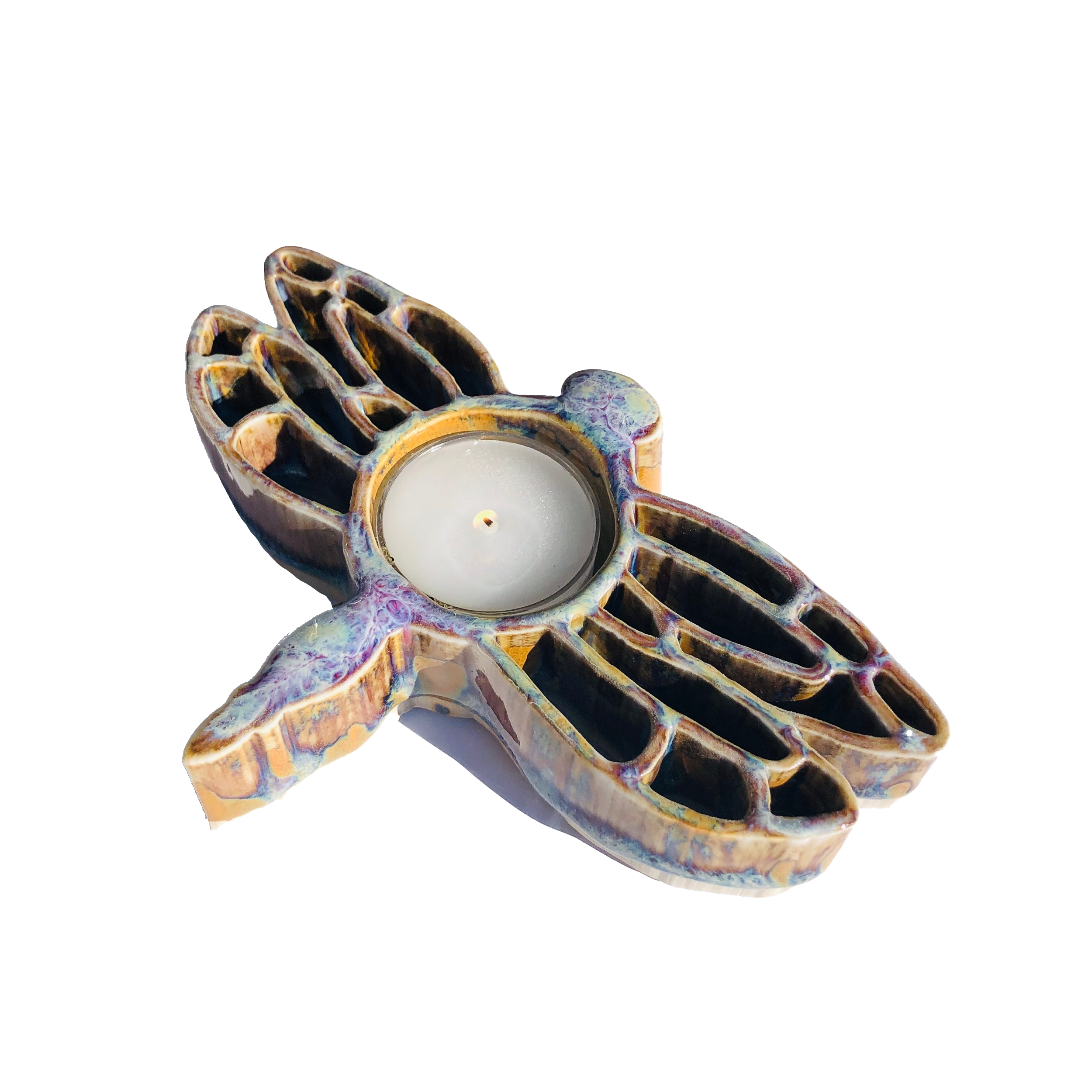 Bay Pottery - Wholesale Candle Holder - Dragonfly Tealight Holder - Stoneware Pottery2