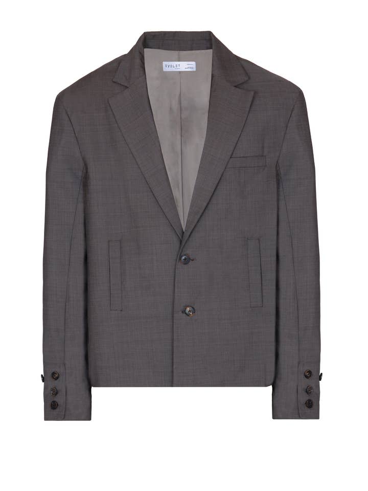Ostrukturerad blazer i brun Prince of Wales-ull för wholesale av Eyelet Milano