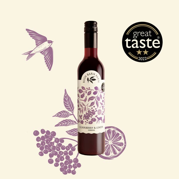 Elderberry & Lemon Cordial for wholesale by Bush Barn Farm