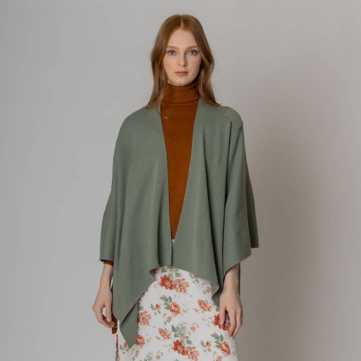 Fashion City - Wholesale Kimono - Women's - Women's Solid Ruana with Shoulder Strap22