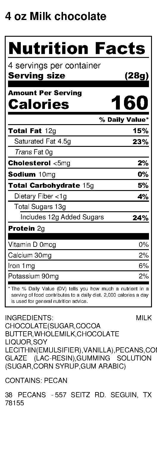 38 Pecans - Vendita all'ingrosso Dolci ricoperti di cioccolato - Cioccolato al latte2