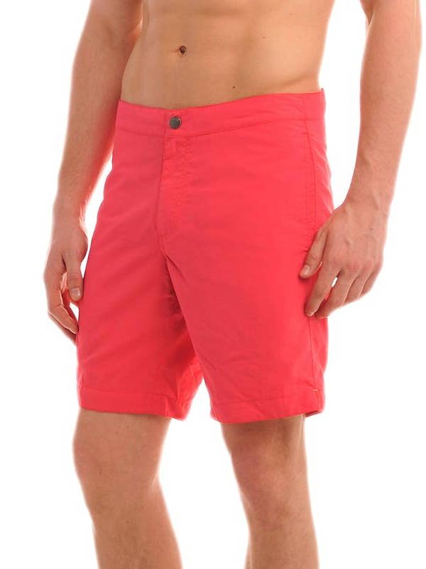 Aruba 8.5" Island Coral Red Swim Trunks for wholesale by boto