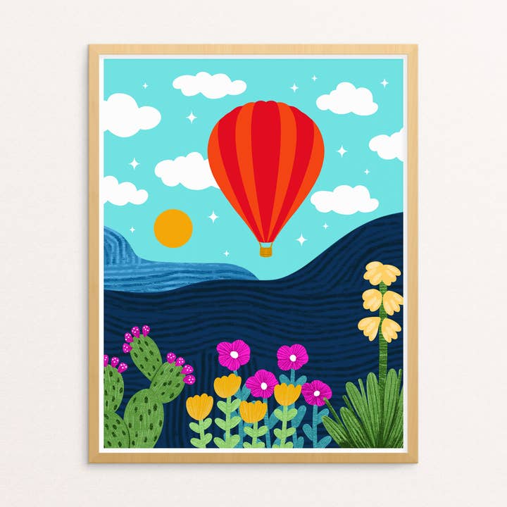 Balloons in the Desert No. 2 Art Print for wholesale by Squidly Designs