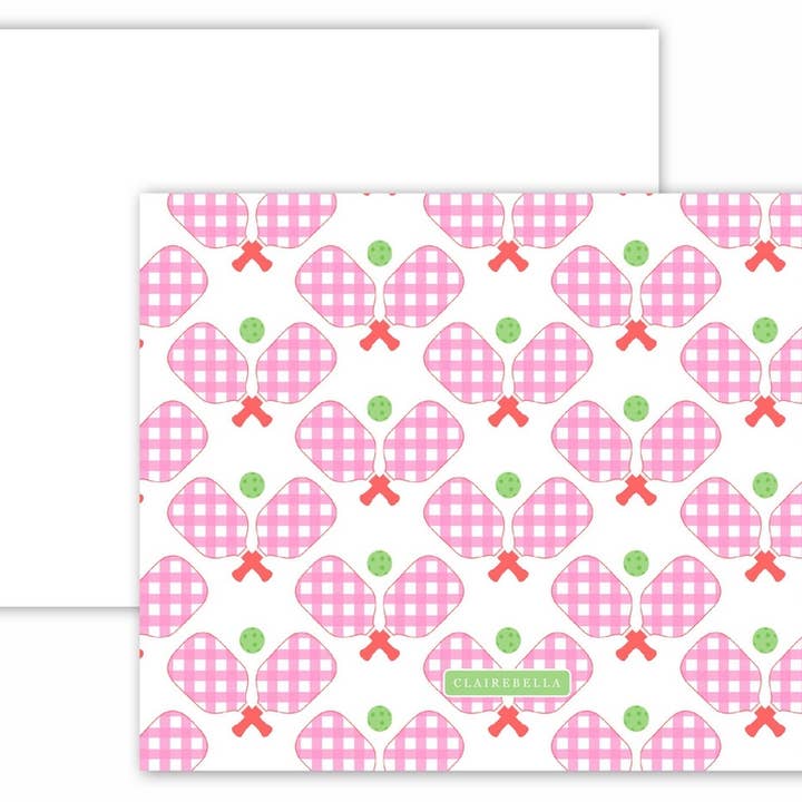Raquet Sports Cards | Patterned Flat Card | Custom NoteCards for wholesale by Clairebella Personalized Gifts & Pillows