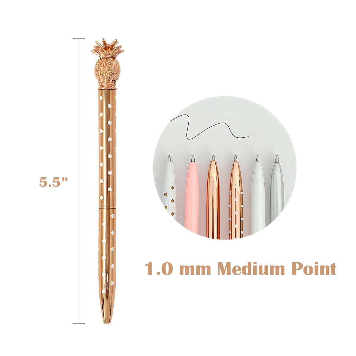 Wrapables.com - Wholesale Pen - Wrapables Pineapple  Pens, (Set of 6 Pens + 6 Refills)1