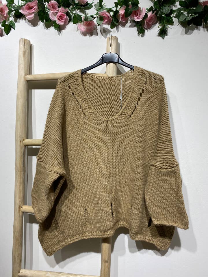 LINEN & COTTON HOUSE - Wholesale Knitted jumper – Women′s - ALPACA SWEATER 086014