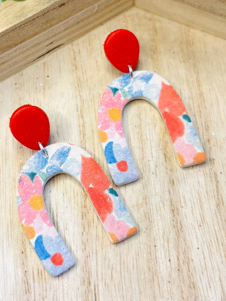 Spring Florals Dangle Earrings for wholesale by McKinley Clay
