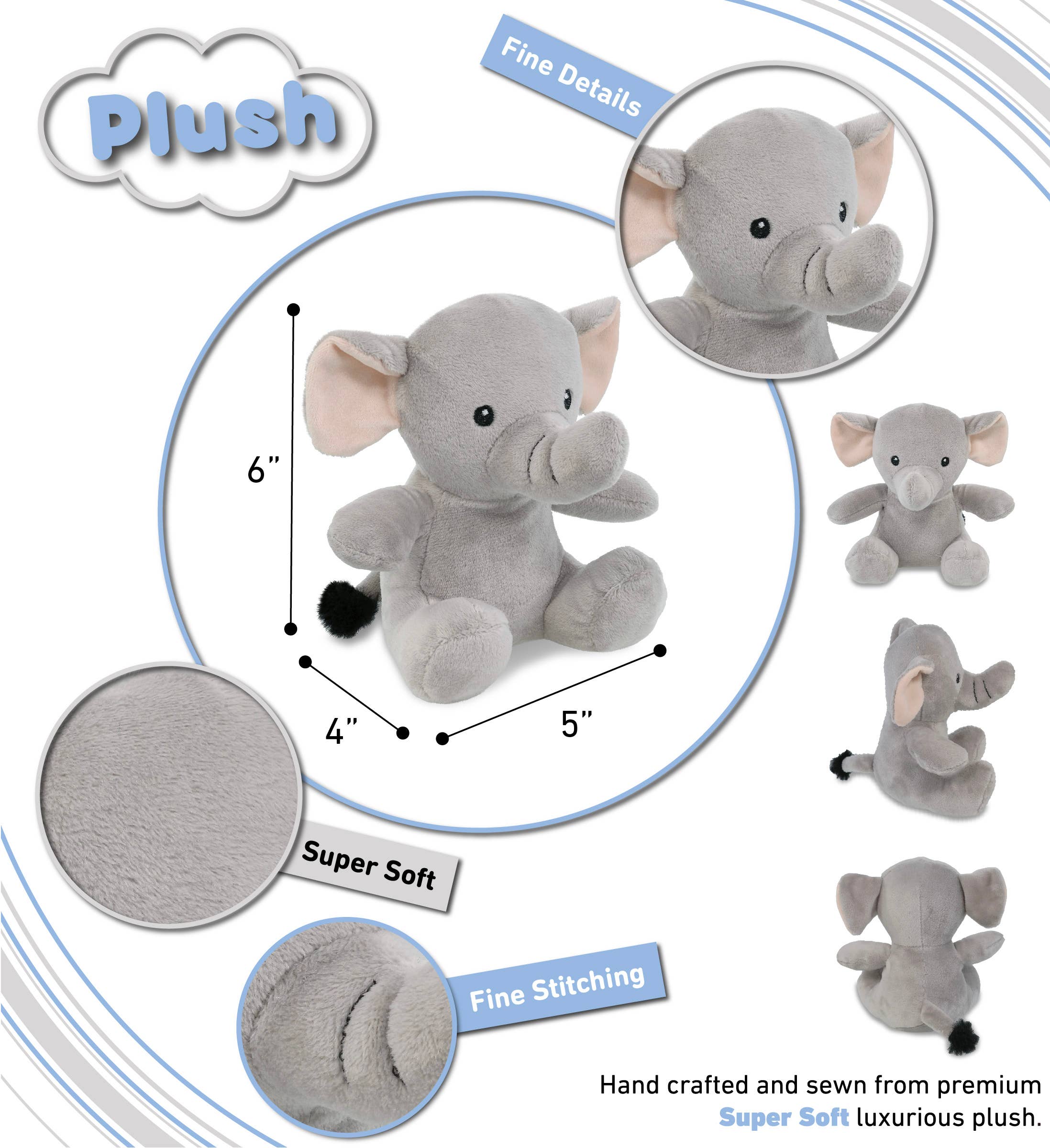 Cota Global - Wholesale Stuffed/Plush Toy - Kids & Baby - 6" Plush - Elephant2