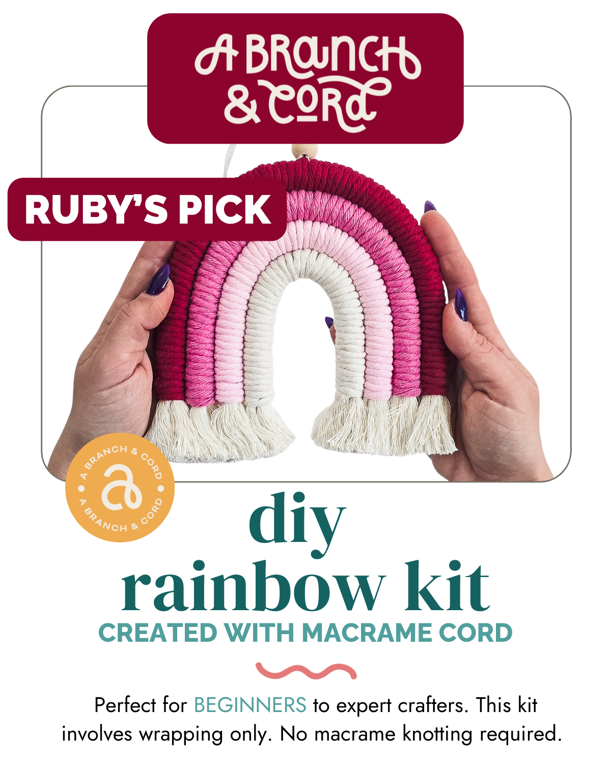 A Branch & Cord - Wholesale DIY Craft Kit - DIY Macrame Rainbow Kit – Fun, Giftable Craft for All Ages17