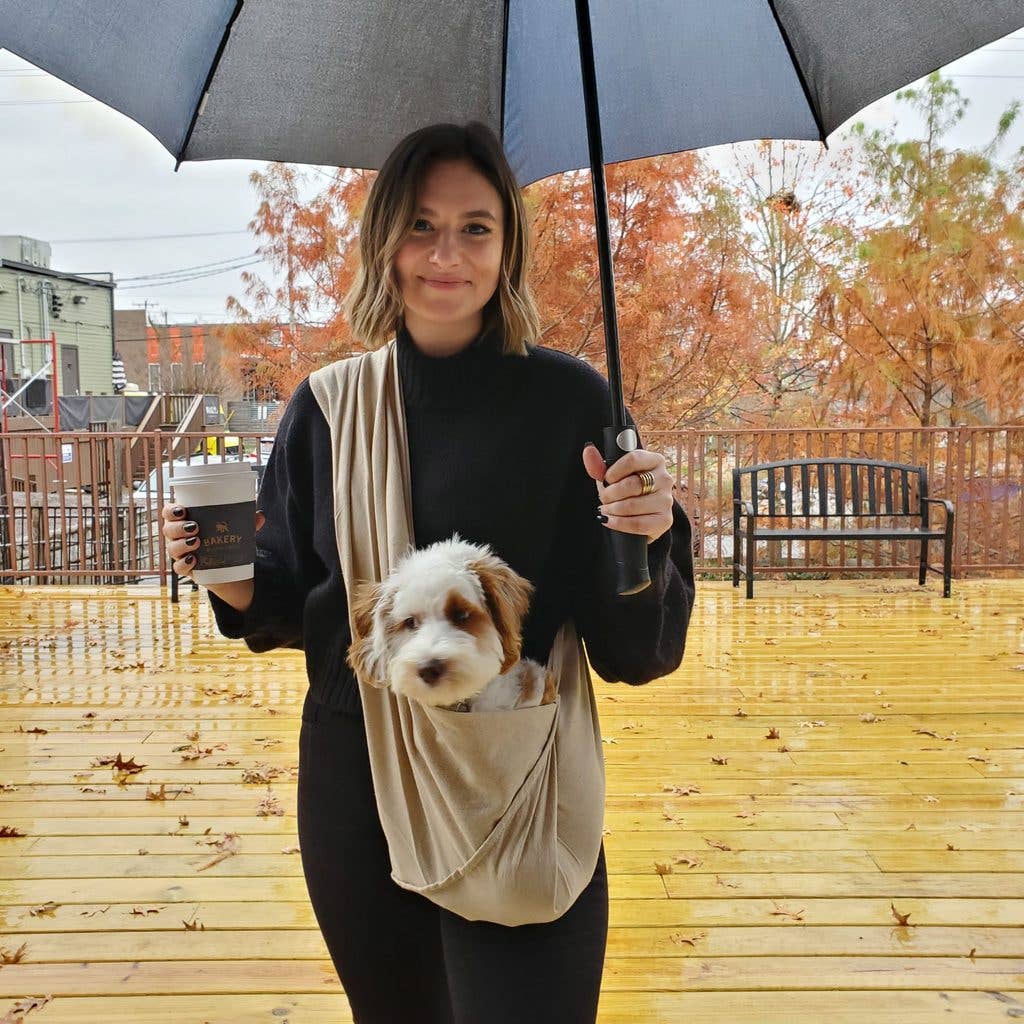 Walking Palm - Vente Caisse de transport – chien - Écharpe de portage pour chien en lin couleur avoine