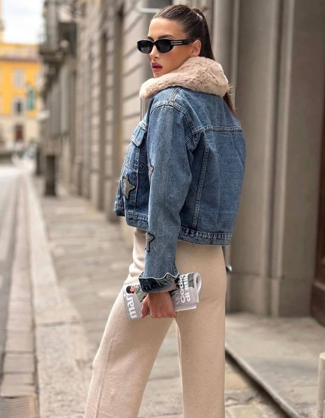 sole – Engroshandel Denimjakke - Dame – Denimjakke med palietter4