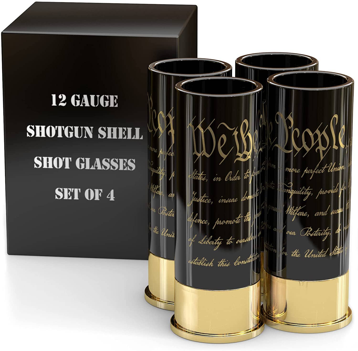 Old Southern Brass - Wholesale Shot Glass - 12 Gauge Shot Glasses Set of 4 - Preamble We The People1