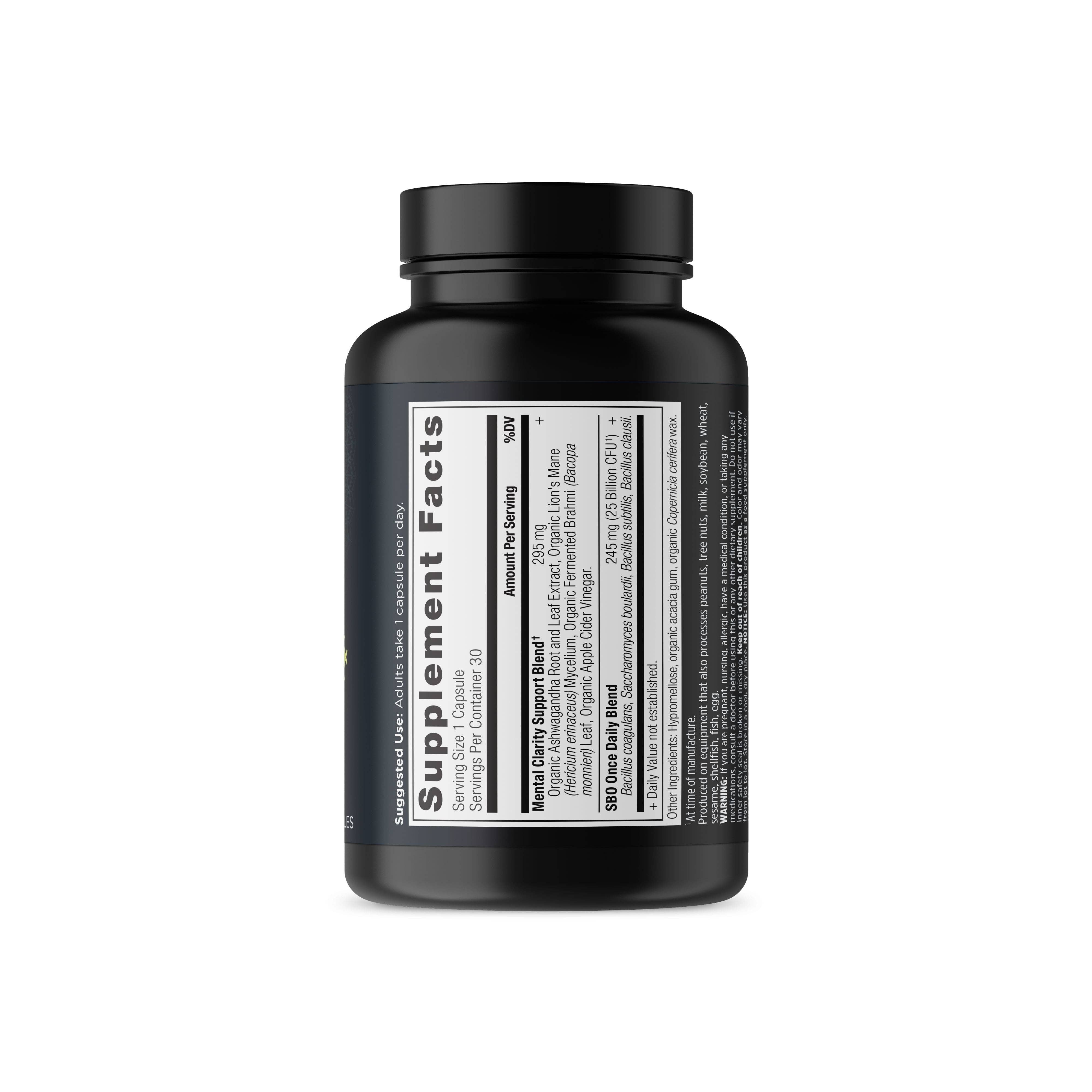 Ambre foncé SBO Probiotiques Clarté Mentale Une Fois Par Jour | (30 Gélules) en vente sur Faire6