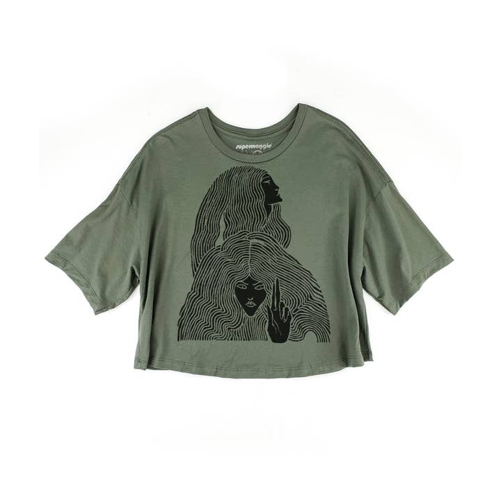 Supermaggie @ Faire - Wholesale Screen Printed T-Shirt - Women's - Witches Clover Crop Tee3