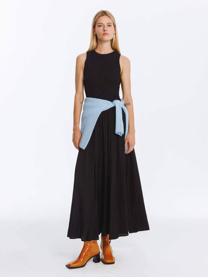 Negro Vestido sin mangas de punto texturizado negro de venta al por mayor en Faire