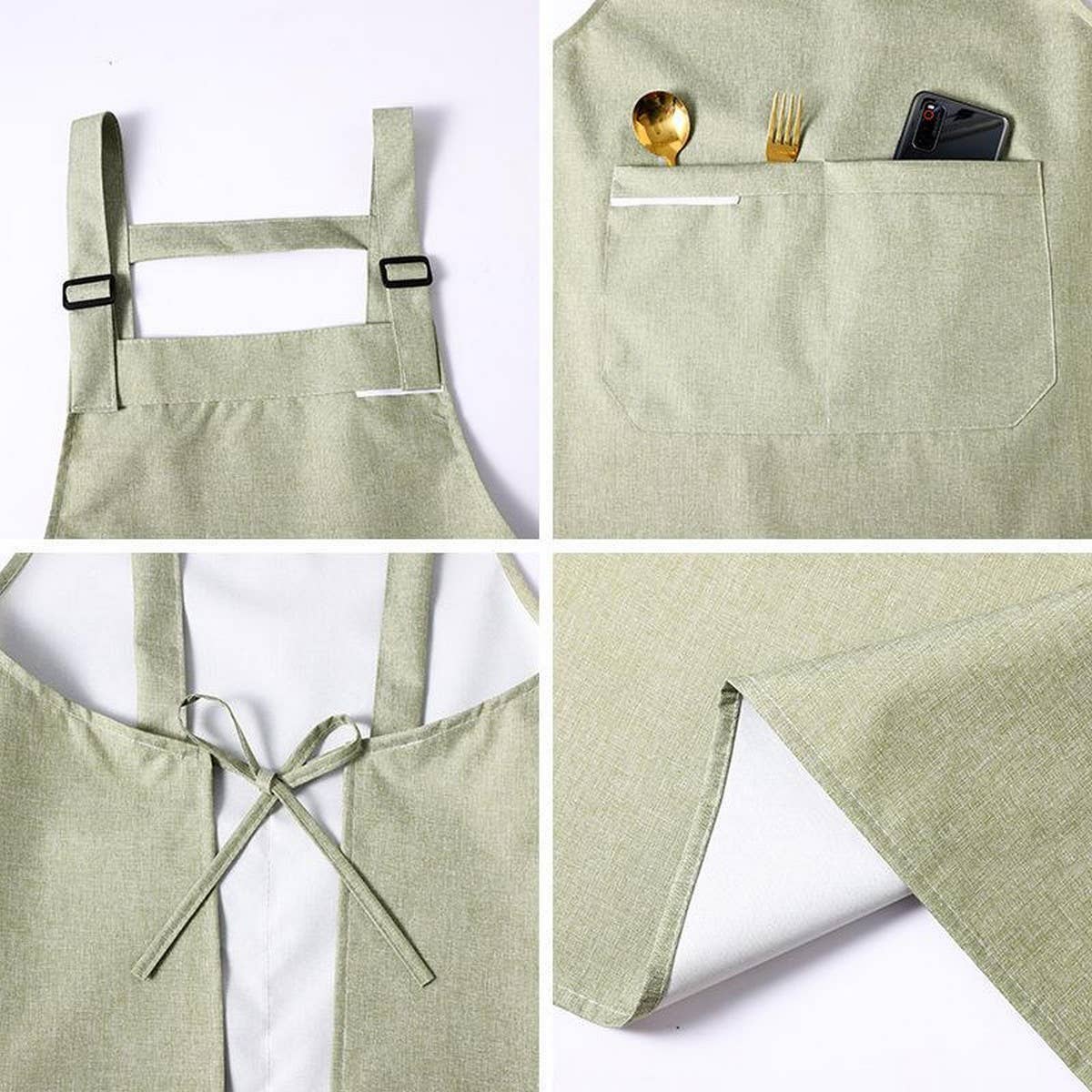 ACCITY - Wholesale Apron - Fabric coating Solid Color apron with pockets bulk_CWMM20375
