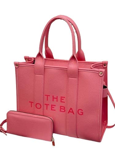 TRENDY SET LARGE THE TOTE BAG WALLET LEATHER SET for wholesale by Bestto