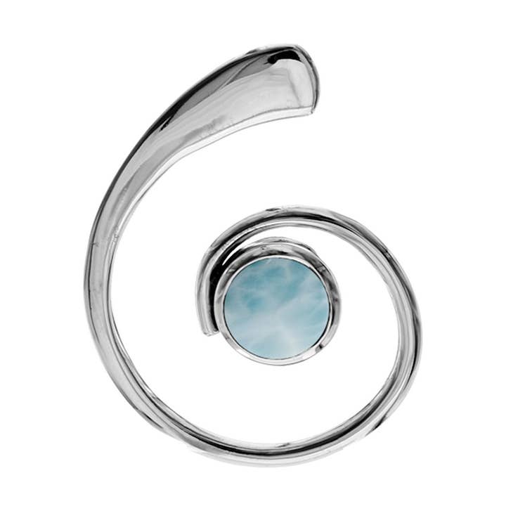 Amy larimar swirl pendant for wholesale by Kali Ma Designs - Sterling Silver Jewellery