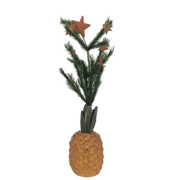 PVC kerstboom met sterren op papier maché ananas basis - 18" hoog voor wholesale door Birch Maison